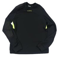 Černo-neonově zelené funkční sportovní brankářské triko zn. Kipsta