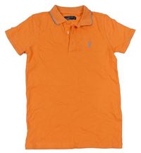 Oranžové polo tričko s výšivkou zn. Next