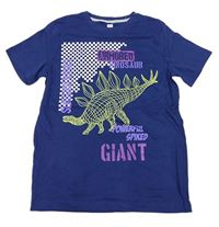 Tmavomodré tričko s dinosaurem a nápisem zn. F&F