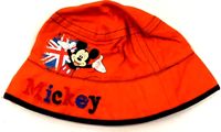 Oranžový plátěný klobouček s Mickeym zn. George+Disney vel. 4-6 let