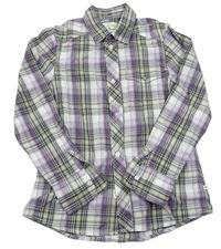 Šedo-bílo-fialová kostkovaná košile zn. Tom Tailor
