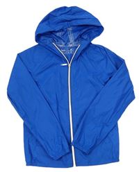 Cobaltově modrá šusťáková voděodolná bunda s kapucí zn. Takko