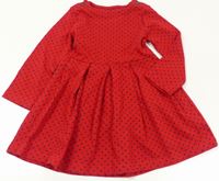 Červeno-černé puntíkované šaty zn. Mothercare