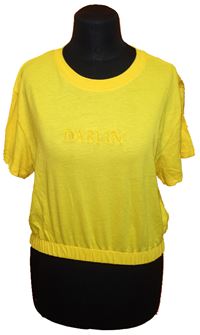 Dámské žluté crop tričko s nápisem zn. H&M