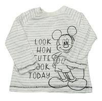 Bílo-šedé pruhované triko s Mickeym zn. George 