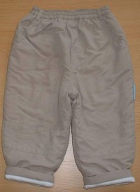 Béžové zateplené šusťákové kalhoty