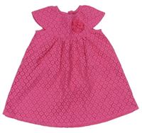 Růžové krajkované šaty s kytičkou zn. Early Days