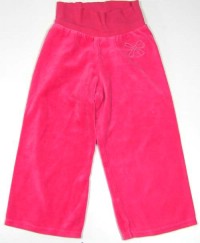 Růžové sametové kalhoty s mašličkou zn. Marks&Spencer