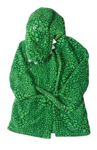 Zelený vzorovaný chlupatý župan s kapucí - krokodýl zn. Character