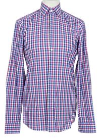 Pánská modro-růžová kostičkovaná košile zn. Olymp vel. 15,5