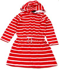 Nové - Červeno-bílé pruhované froté šaty zn. Nutmeg 