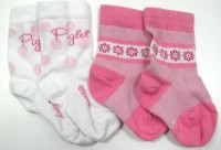 2x růžové ponožky s potiskem