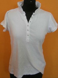 Dámské bílé tričko s límečkem