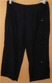 Dámské černé lněné 7/8 kalhoty zn. New Look