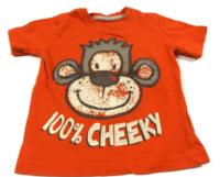 Oranžové tričko s opičkou 