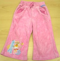 Růžové sametové kalhoty s panáčky zn. George