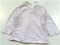Bílo-růžové puntíkaté triko zn. F&F