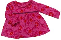 Růžové vzorované plátěné šaty zn. M&S