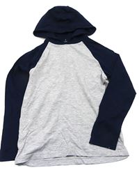 Tmavomodro-šedé triko s kapucí zn. M&S