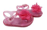 Růžové gumové sandály s kytičkou vel. 23