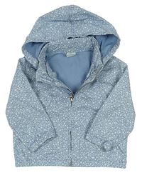 Modrá květovaná plátěná bunda s kapucí zn. H&M