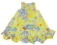 Žluto-barevné lehké květované šaty zn. M&S