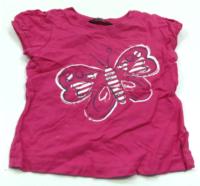 Růžové tričko s motýlkem zn. George 