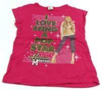 Růžové tričko s Hannah Montana zn. Disney