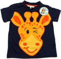Outlet - Tmavomodré tričko se žirafou 