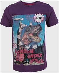 Nové - Fialové tričko s dinosaurem zn. Respect 