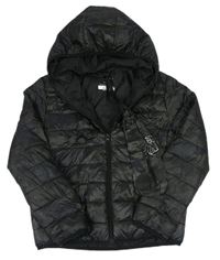 Černo-khaki army šusťáková prošívaná zimní bunda s kapucí zn. Primark