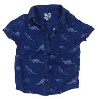 Tmavomdrá riflová košile s dinosaury zn. F&F