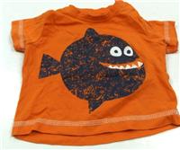 Oranžové tričko s piraní zn. F&F