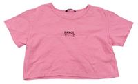 Růžové crop tričko s nápisem zn. George