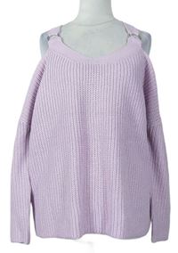 Dámský růžový svetr s volnými rameny zn. New Look