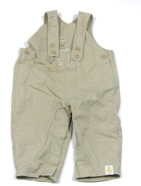 Béžové plátěné laclové kalhoty s medvídkem Pů zn. Disney