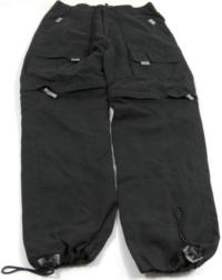 Tmavošedé šusťákové kalhoty 