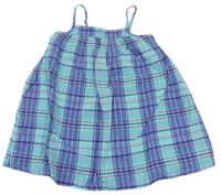 Modro-světletyrkyosovo-fialové kostkované letní šaty zn. GAP