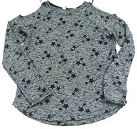 Šedo-černé hvězdičkované triko zn. H&M