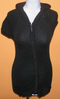 Dámský černý propínací svetr s kapucí zn. Tally Weijl