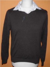 Pánský hnědý svetr s košilí zn. Urban vel. S