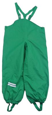 Zelené šusťákové zateplené laclové kalhoty s pruhy zn. TCM