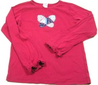 Růžové triko s motýlkem