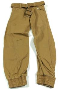 Béžové riflové kalhoty s páskem zn. Denim