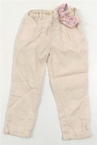 Světlebéžové plátěné kalhoty zn. F&F