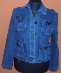 Dámský modrý riflový kabátek