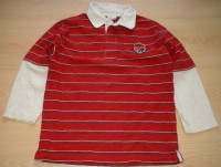 Béžovo-červené pruhované triko s límečkem zn. Cherokee