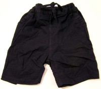Tmavomodré lněné rolovací kalhoty