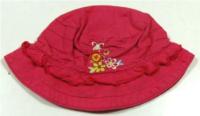 Růžový plátěný klobouček s kytičkami zn. Cherokee 