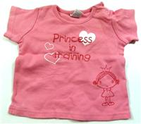 Růžové tričko s nápisem a princeznou zn. Next
